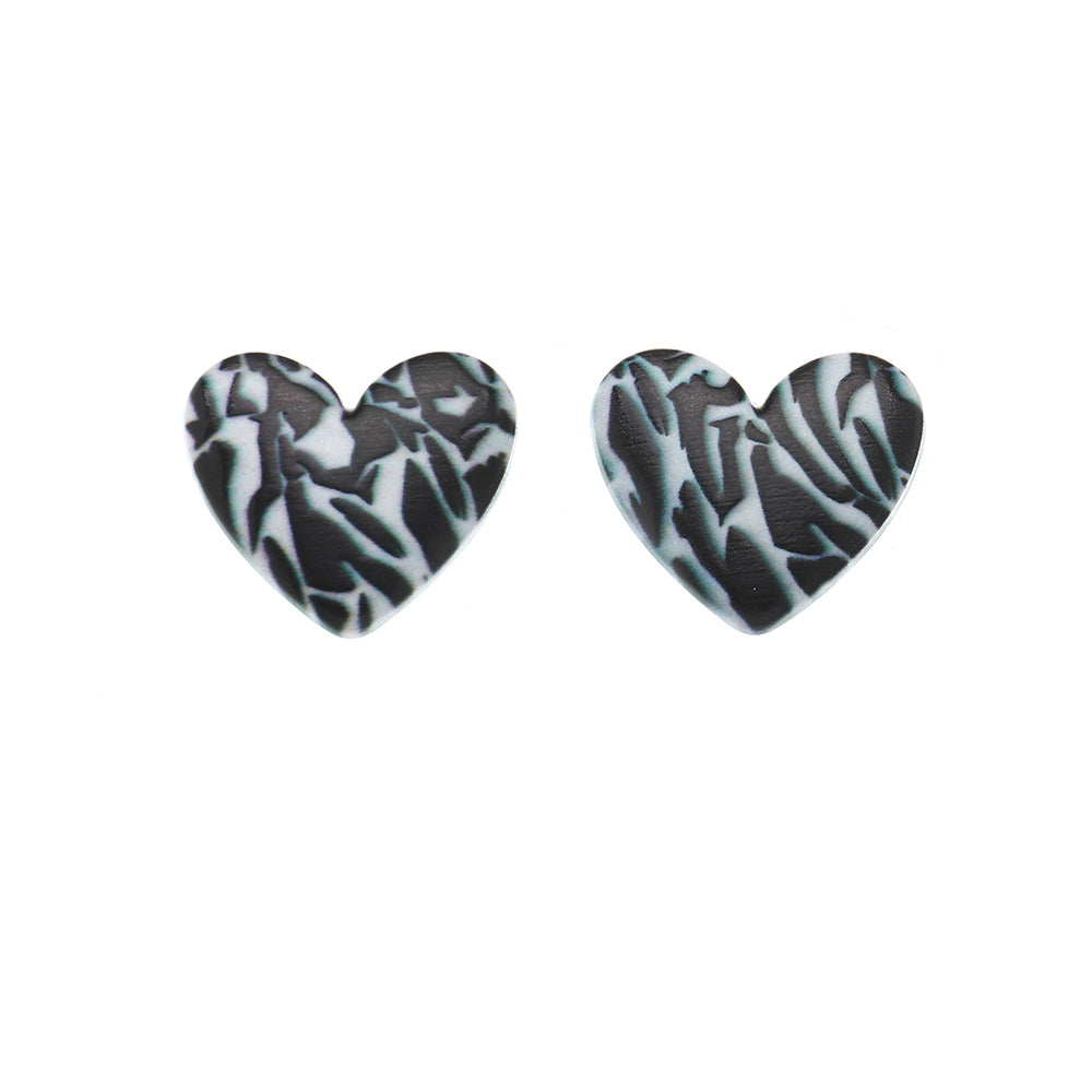 Animal Print Heart Shaped Earrings